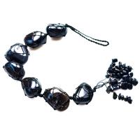Hängende Ornamente, Obsidian, Unregelmäßige, schwarz, 280-300mm, verkauft von PC