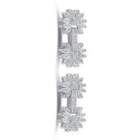 Brass Fold Over Clasp Flower plated DIY & micro pave cubic zirconia nickel lead & cadmium free Sold By PC