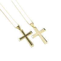 Cubic Zircon Micro Pave Brass Necklace, Cross, plated, fashion jewelry & Unisex & micro pave cubic zirconia, more colors for choice, nickel, lead & cadmium free, 62x36.50mm, Sold Per Approx 19.69 Inch Strand
