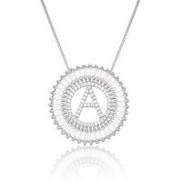 Cubic Zircon Micro Pave Brass Necklace platinum plated fashion jewelry & Unisex & micro pave cubic zirconia nickel lead & cadmium free 30mm Sold Per Approx 19.69 Inch Strand