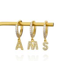 Brass Huggie Hoop Drop Earring gold color plated fashion jewelry & Unisex & micro pave cubic zirconia golden nickel lead & cadmium free 15mm 9mm Sold By Pair