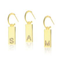 Brass Drop Earring gold color plated fashion jewelry & Unisex & with rhinestone nickel lead & cadmium free 22.80mm Sold By PC