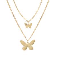 Zinc Alloy Jewelry Necklace with Plastic Pearl Butterfly plated fashion jewelry & for woman nickel lead & cadmium free Sold By PC