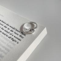 Cubic Zirconia micr3ofono pavimenta anillos de plata esterlina, Plata de ley 925, Corazón, ajustable & micro arcilla de zirconia cúbica & para mujer, tamaño:6, Vendido por UD