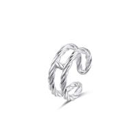 925 Sterling Sølv Cuff fingerring, Bogstavet H, forgyldt, justerbar & for kvinde & hule, flere farver til valg, 8x22mm, Størrelse:6, Solgt af PC