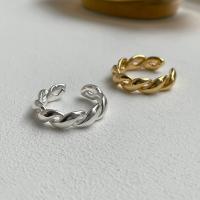 925 de prata esterlina Cuff Ring Finger, banhado, ajustável & para mulher, Mais cores pare escolha, tamanho:6, vendido por PC