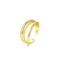 925 Sterling Silver Pljuska prst prsten, pozlaćen, Dvostruki sloj & prilagodljiv & za žene, više boja za izbor, 7x20mm, Veličina:6, Prodano By PC