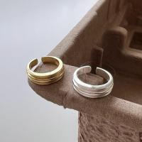 925 Sterling Silver Cuff Finger Ring, plated, adjustable & for woman, more colors for choice, US Ring Size:6, Sold By PC