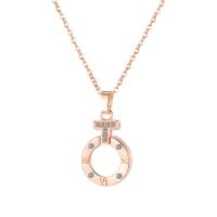 Cubic Zircon Micro Pave Brass Necklace with stainless steel chain with 1.97inch extender chain rose gold color plated micro pave cubic zirconia & for woman nickel lead & cadmium free Length 16.14 Inch Sold By PC