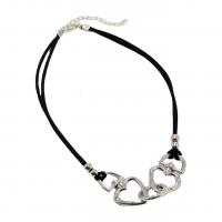 Tibetan Style Jewelry Necklace, with 2.36inch extender chain, fashion jewelry & for woman, black, nickel, lead & cadmium free, Length:Approx 17.32 Inch, Sold By PC