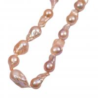 Barok ferskvandskulturperle Beads, Ferskvandsperle, du kan DIY, rødligorange, 14-23mm, Solgt Per Ca. 38 cm Strand