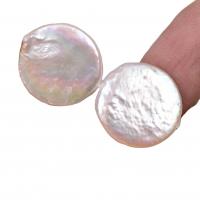 Button Gekweekte Zoetwater Parel kralen, DIY, wit, 18-19mm, 20pC's/Strand, Per verkocht Ca 38 cm Strand