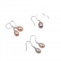 Freshwater Pearl øreringe, Ferskvandsperle, med Zinc Alloy, zinklegering ørering krog, for kvinde, flere farver til valg, 5-50mm, Solgt af par