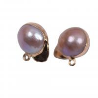 Pendentifs perles d'eau douce, perle d'eau douce cultivée, avec alliage de zinc, violet, 13-14mm, Vendu par PC
