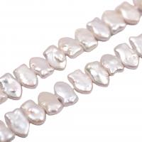 Perles nacres baroques de culture d'eau douce , perle d'eau douce cultivée, DIY, blanc, 14.50x10mm, Vendu par Environ 38 cm brin