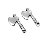 Stainless Steel Pendants, 304 Stainless Steel, Axe, silver color, 11x25mm, 100PCs/Bag, Sold By Bag