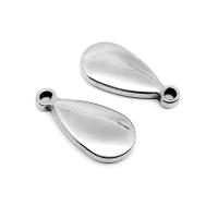 Stainless Steel Pendants, 304 Stainless Steel, Teardrop, silver color, 9x19mm, 100PCs/Bag, Sold By Bag