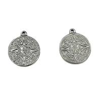Stainless Steel Pendants 304 Stainless Steel Round silver color Sold By PC