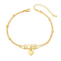 Titanium Steel Anklet titanium steel lobster clasp plated for woman golden 21mm Length 27.5 cm Sold By PC