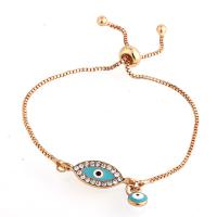 Bracelet Evil Eye bijoux, alliage de zinc, unisexe & émail & avec strass, couleurs mélangées, Longueur:Environ 21 cm, Vendu par PC