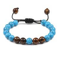 Gemstone Bracelets, Natural Stone, with Wood, Round, anoint, Adjustable & different materials for choice & Unisex, more colors for choice, 8mm, Length:Approx 19 cm, Sold By PC