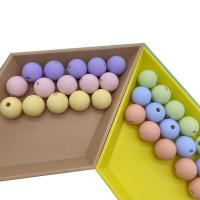 Mat akril perle, Krug, pozlaćen, možete DIY, više boja za izbor, 16mm, Približno 100računala/Torba, Prodano By Torba