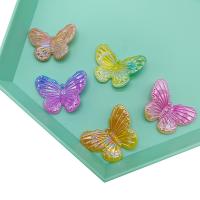 Plated Acrylic Beads, Butterfly, DIY, more colors for choice, 31x41mm, Approx 100PCs/Bag, Sold By Bag