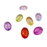 Prozirni akril perle, Oval, možete DIY & faceted, više boja za izbor, 13x18mm, Približno 500računala/Torba, Prodano By Torba