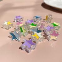 Perles acryliques transparentes, Acrylique, étoile, DIY & émail, plus de couleurs à choisir, 20x9mm, Environ 100PC/sac, Vendu par sac