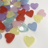 Acrylic Pendants, Heart, injection moulding, DIY, more colors for choice, 14x14x3mm, Approx 1200PCs/Bag, Sold By Bag
