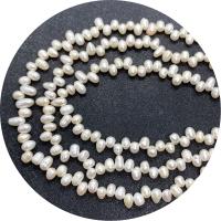 Cultured Rice Freshwater Pearl Beads, polished, DIY & different size for choice & top drilled, white, 5-6mm, Sold Per Approx 14.96 Inch Strand
