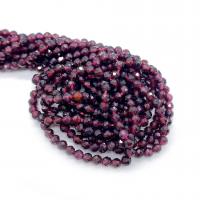 Natural Garnet Beads Round DIY & faceted Sold Per Approx 14.96 Inch Strand