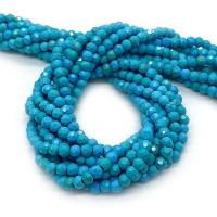 Turquoise Beads, Natural Turquoise, Round, DIY & different size for choice & faceted, blue, Sold Per Approx 14.96 Inch Strand