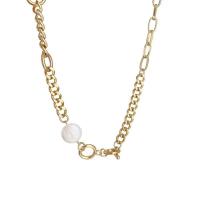 Přírodní Sladkovodní Pearl náhrdelník, 304 Stainless Steel, s Sladkovodní Pearl, pro ženy, více barev na výběr, Délka 18 inch, Prodáno By PC