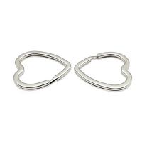 Нержавеющая сталь Split Ring, цинковый сплав, Сердце, полируемая машина, DIY & Мужская, оригинальный цвет, 31x31mm, продается PC