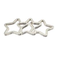 Stainless Steel Split Ring, 304 Stainless Steel, Star, machine polished, DIY & Unisex, original color, 33x33mm, Sold By PC
