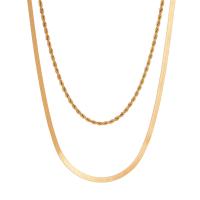 Zinc Alloy smykker halskæde, med Resin, guldfarve belagt, Dobbelt lag & mode smykker & for kvinde, gylden, nikkel, bly & cadmium fri, Længde Ca. 16.93 inch, Ca. 19.69 inch, Solgt af par