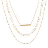 Mode-Multi-Layer-Halskette, Zinklegierung, KC goldfarben plattiert, drei Schichten & Modeschmuck & für Frau, goldfarben, frei von Nickel, Blei & Kadmium, Länge:ca. 17.72 ZollInch, verkauft von PC