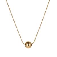 Titanium Steel Necklace, with 1.97inch extender chain, 18K gold plated, fashion jewelry & for woman, golden, 6mm, Length:Approx 16.14 Inch, Sold By PC