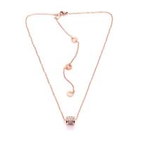 Titanium Steel Necklace with 1.57inch extender chain fashion jewelry & for woman rose gold color Length Approx 16.14 Inch Sold By PC