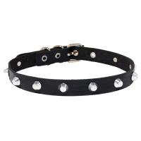 PU Leather Choker Necklace, with ABS Plastic & Iron, Round, silver color plated, Adjustable & fashion jewelry & for woman, black, 420x15mm, Sold By PC