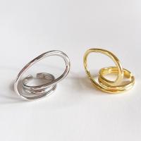925 sterling silver Cuff finger ring, Geometriskt mönster, plated, justerbar & för kvinna, fler färger för val, Storlek:6, Säljs av PC