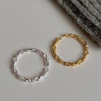 925 sterling silver Cuff finger ring, plated, justerbar & för kvinna, fler färger för val, Storlek:6, Säljs av PC