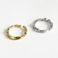 925 sterling silver Cuff finger ring, plated, justerbar & för kvinna, fler färger för val, Storlek:6, Säljs av PC