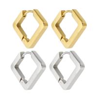Stainless Steel Huggie Hoop Earring, 304 Stainless Steel, Vacuum Plating, for woman, more colors for choice, 20x17x3mm, Sold By Pair