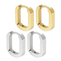 Stainless Steel Huggie Hoop Earring, 304 Stainless Steel, Vacuum Plating, for woman, more colors for choice, 11x14x3mm, Sold By Pair