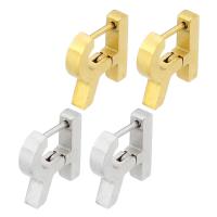 Stainless Steel Lever Back Earring, 304 Stainless Steel, Letter R, Vacuum Plating, for woman, more colors for choice, 12x13x3mm, Sold By Pair