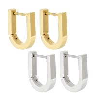 Stainless Steel Huggie Hoop Earring, 304 Stainless Steel, Vacuum Plating, for woman, more colors for choice, 12x15x3mm, Sold By Pair
