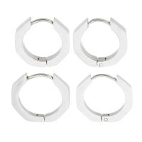 Stainless Steel Huggie Hoop Earring, 304 Stainless Steel, Vacuum Plating, different size for choice & for woman, platinum color, Sold By Pair