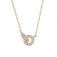 Cubic Zircon Micro Pave Brass Necklace, with 1.97inch extender chain, plated, fashion jewelry & micro pave cubic zirconia & for woman, more colors for choice, nickel, lead & cadmium free, 11.04x8.10mm, Length:Approx 15.75 Inch, Sold By PC